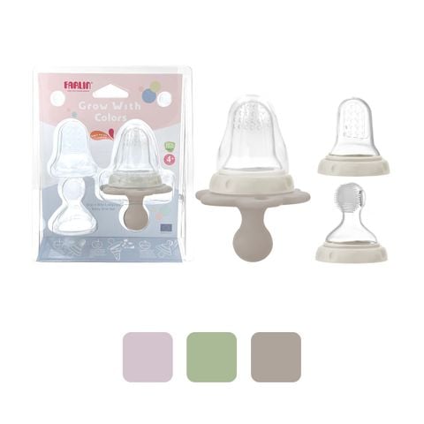 FARLIN Bộ Túi Nhai, Gặm Nướu Và Bàn Chải Mát Xa Nướu Silicone Cho Bé