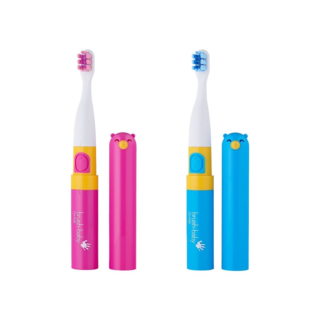Brush-Baby Bàn Chải Điện Sóng Âm Dùng Pin Có Nắp Đậy GoKidz Cho Bé (Từ 3 Tuổi)
