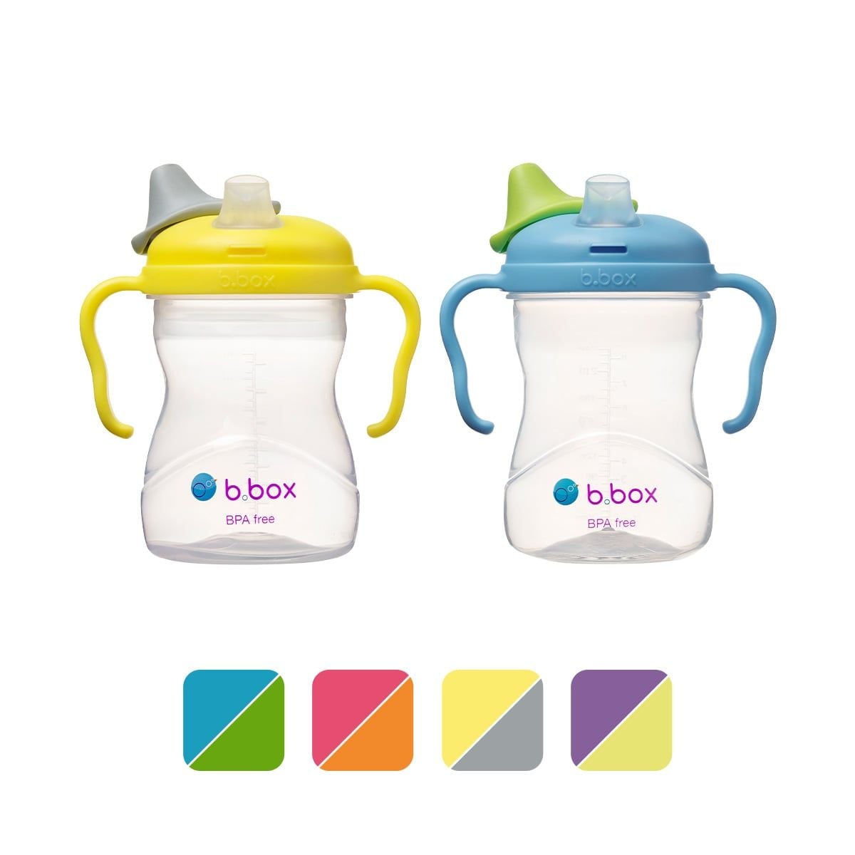b.box Bình Nước Vòi Silicone 240ml Có Van Chống Sặc Cho Bé Tập Uống Nước