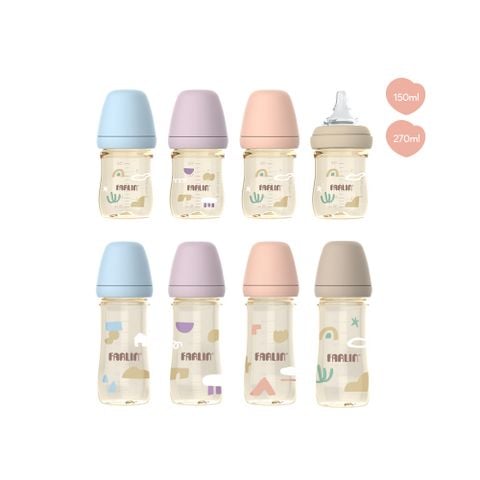 FARLIN BÌNH SỮA PPSU CAO CẤP, CỔ RỘNG DỄ VỆ SINH, NÚM TI SILICONE SIÊU MỀM CHỐNG ĐẦY HƠI CHO BÉ