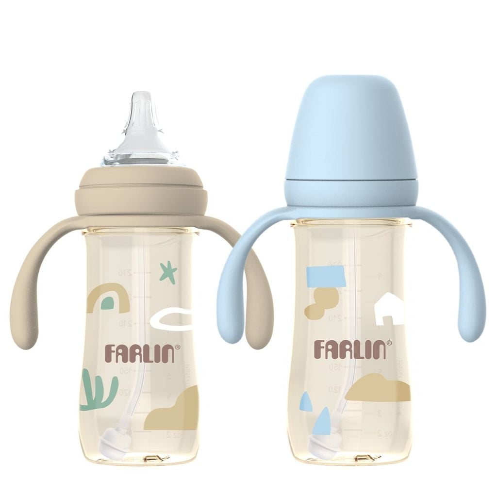 FARLIN Bình Sữa PPSU Smart Drink Cổ Rộng, Tay Cầm Tiện Lợi (270ml)