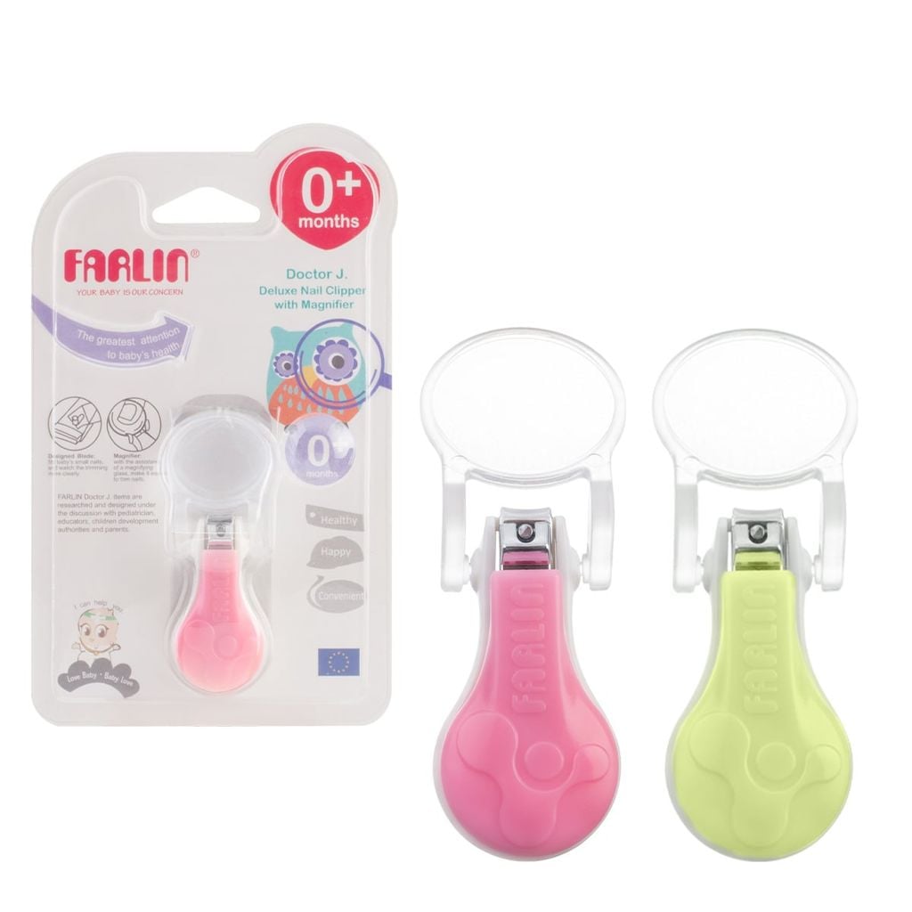 FARLIN Dụng Cụ Cắt Móng Có Kính Lúp, Chất Liệu Thép Không Gỉ, An Toàn Cho Bé Từ Sơ Sinh