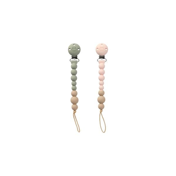 Loulou Lollipop Dây Đeo Núm Ti Silicone, Đầu Kẹp Thép Không Gỉ, Phù Hợp Với Mọi Loại Núm Ti