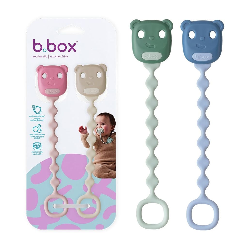 b.box Bộ 2 Dây Đeo Núm Ti Silicone Bạch Kim Kháng Khuẩn Cho Bé Từ Sơ Sinh