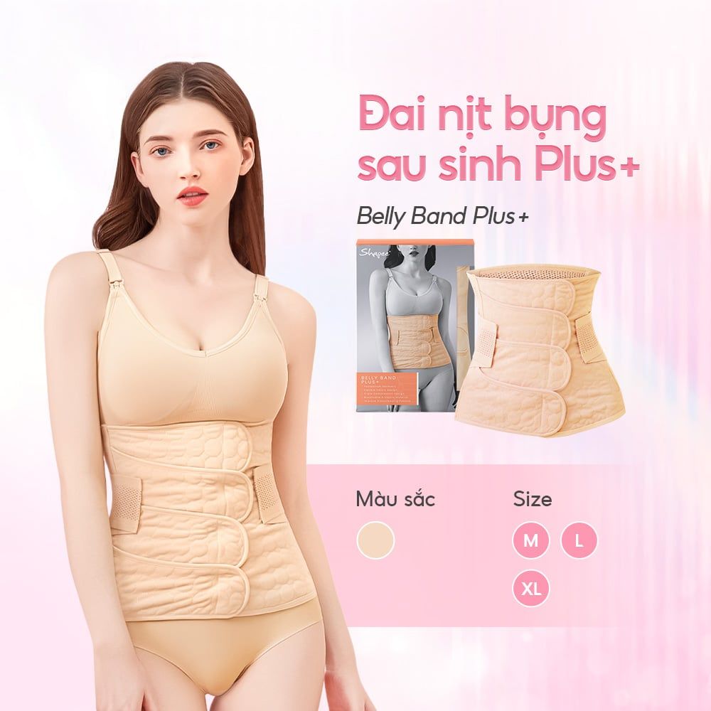 Shapee Đai Nịt Bụng Sau Sinh Plus+ Đàn Hồi, Hỗ Trợ Lưng Dưới, Thon Gọn Bụng & Eo