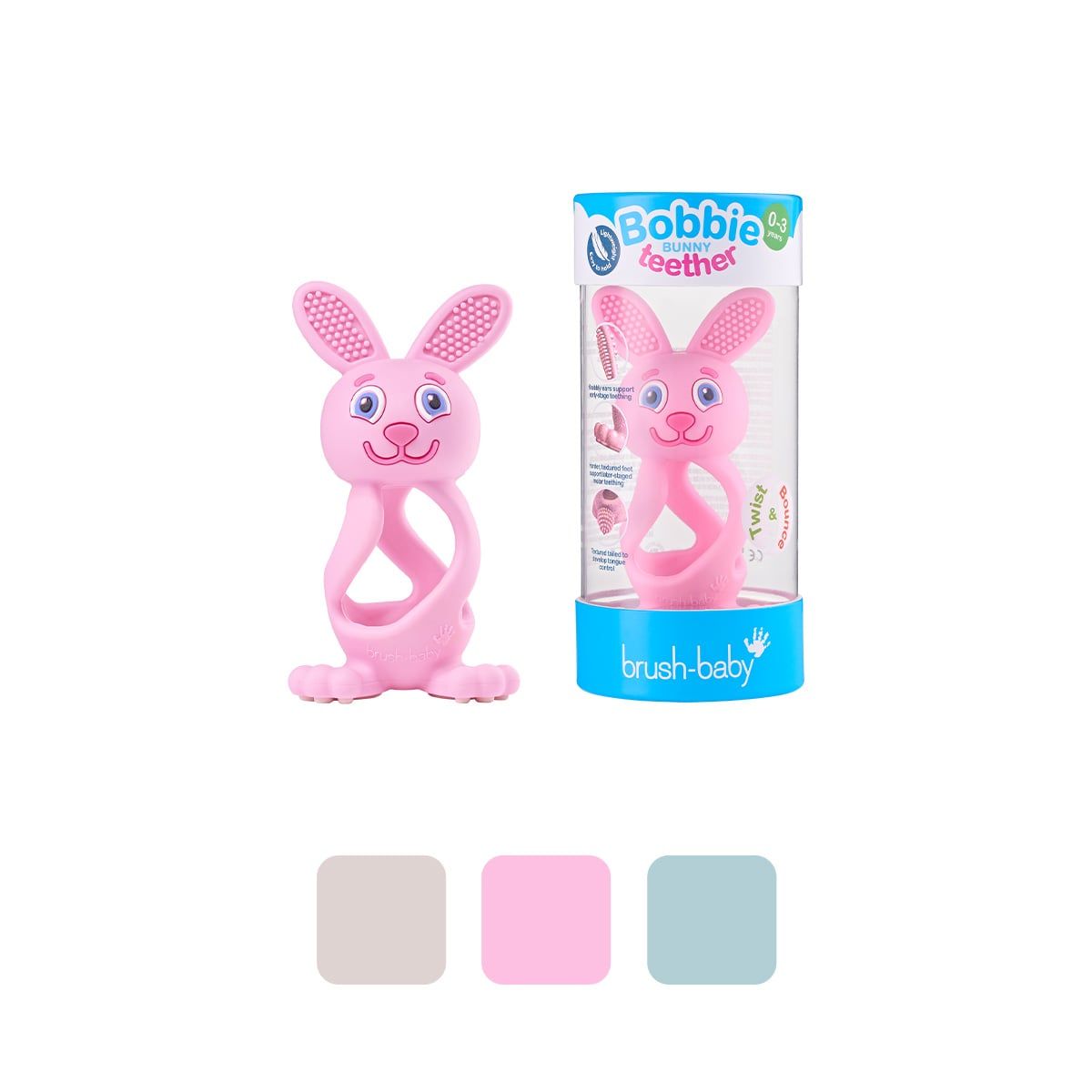 Brush-Baby Gặm Nướu Hình Thỏ Silicone Mát Xa Nướu Cho Bé