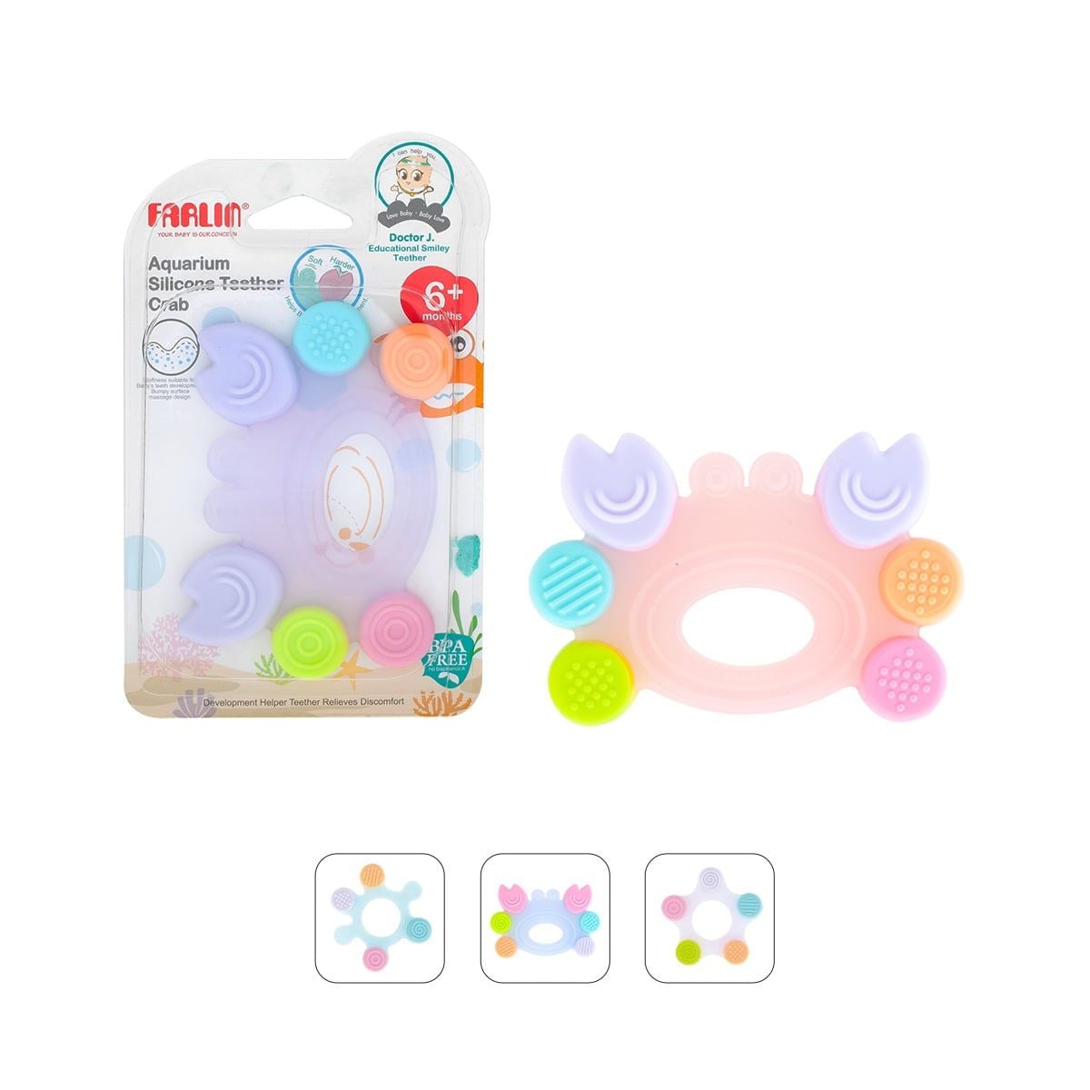 Farlin Gặm Nướu Silicone Đa Sắc Giúp Giảm Đau & Ngứa Nướu Cho Bé