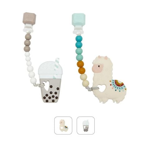 Loulou Lollipop Gặm Nướu Silicone Kèm Dây Đeo, Giúp Giảm Đau Và Ngứa Nướu Cho Bé