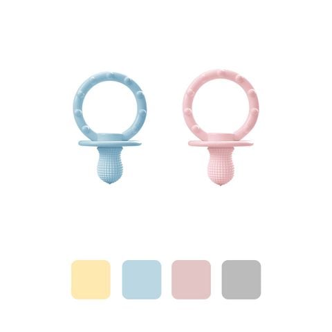 MinikOiOi Gặm Nướu Tay Cầm Silicone Giúp Giảm Đau & Ngứa Nướu Cho Bé