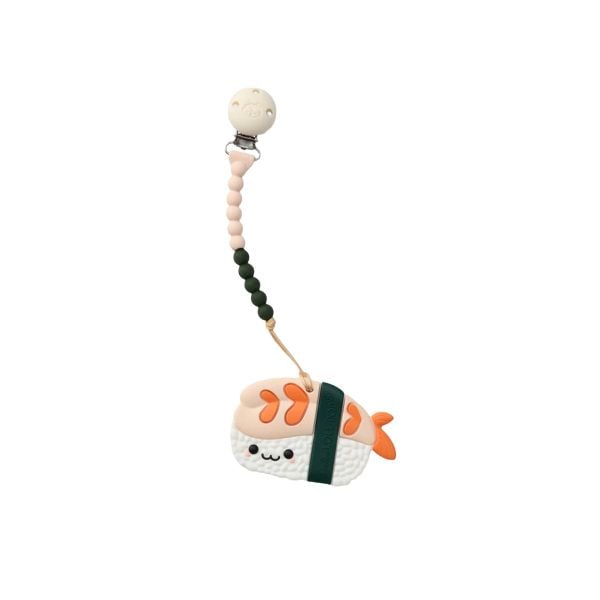 Loulou Lollipop Gặm Nướu Silicone Kèm Dây Đeo, Giúp Giảm Đau & Ngứa Nướu Cho Bé (Đầu Kẹp Thép)