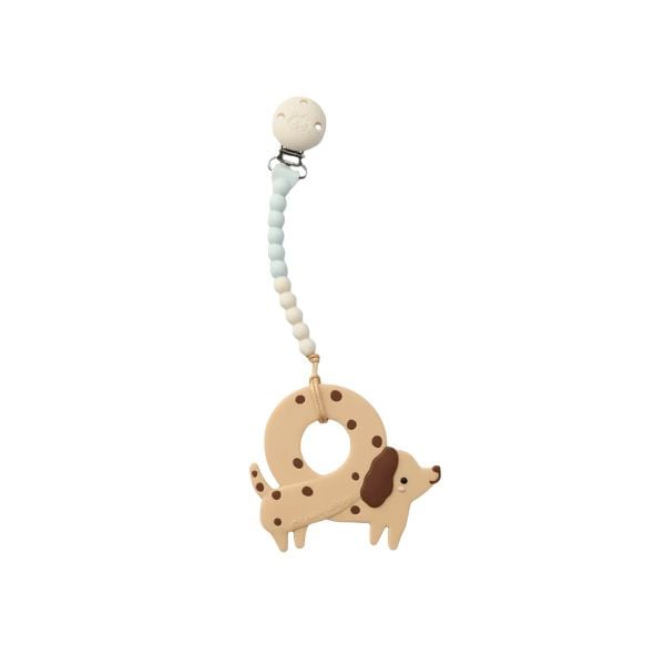 Loulou Lollipop Gặm Nướu Silicone Kèm Dây Đeo, Giúp Giảm Đau & Ngứa Nướu Cho Bé (Đầu Kẹp Thép)