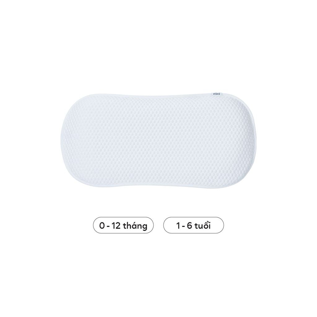 Elava Gối Ngủ Thoáng Khí SiliCone Thiết Kế Công Thái Học, Giúp Bé Ngủ Ngon