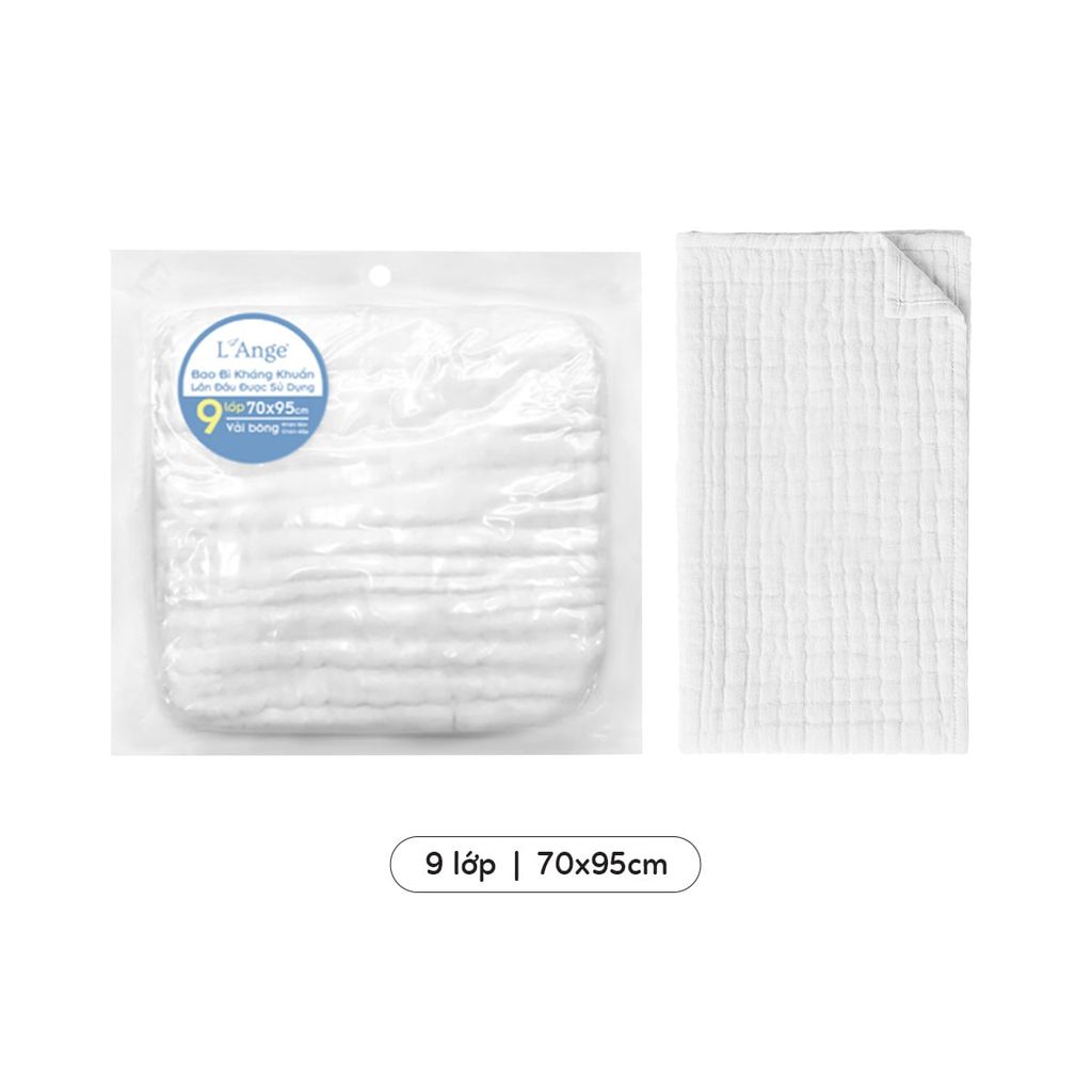 L'Ange Khăn Tắm/Khăn Quấn/Chăn Đắp Vải Bông 9 Lớp 70x95cm