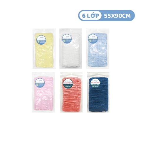 L'ANGE KHĂN QUẤN Ủ TÓC/KHĂN LAU TÓC/KHĂN TẮM VẢI BÔNG 6 LỚP 55x90cm