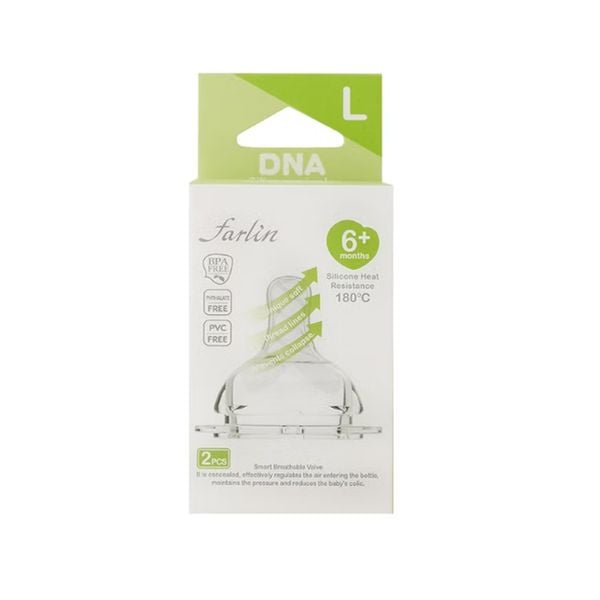 FARLIN Núm Ti Thay Thế Bình Sữa Thủy Tinh Cổ Rộng (Set 2 Cái)