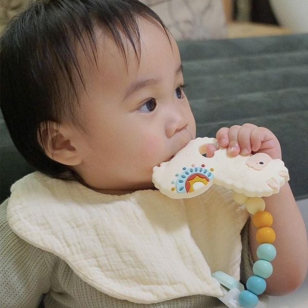 Loulou Lollipop Gặm Nướu Silicone Kèm Dây Đeo, Giúp Giảm Đau Và Ngứa Nướu Cho Bé
