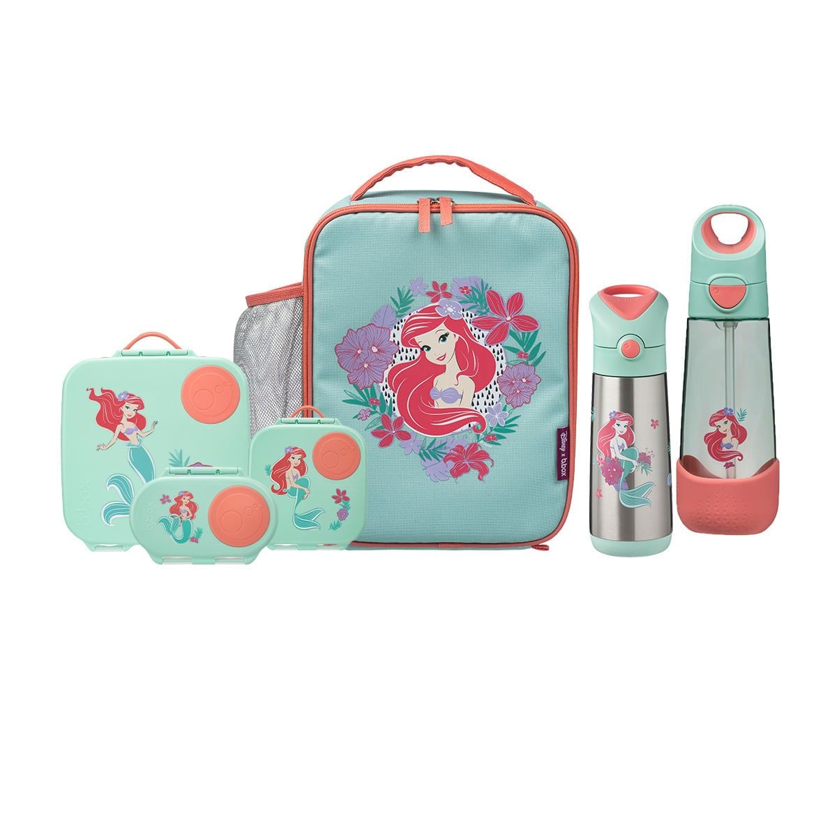 b.box Set Hộp Cơm, Túi Đựng & Bình Nước Phiên Bản Little Mermaid Cho Bé