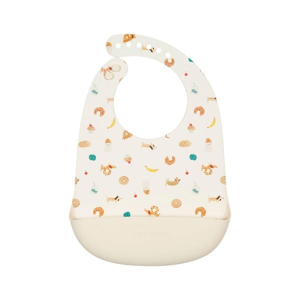 Loulou Lollipop Yếm Ăn Dặm Silicone Có Máng Hứng Chống Thấm Dễ Vệ Sinh
