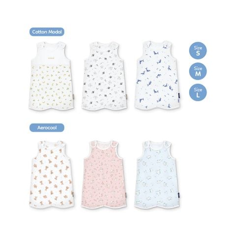 ELAVA TÚI NGỦ DẠNG ÁO CHẤT LIỆU AERO-COOL VÀ COTTON MODAL CAO CẤP, MỀM MẠI, THOÁNG KHÍ, GIÚP BÉ NGỦ NGON