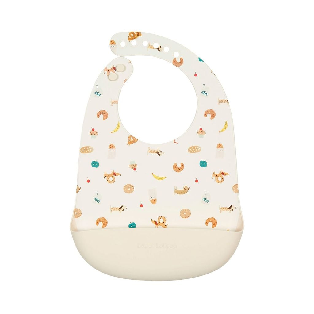 Loulou Lollipop Yếm Ăn Dặm Silicone Có Máng Hứng Chống Thấm Dễ Vệ Sinh