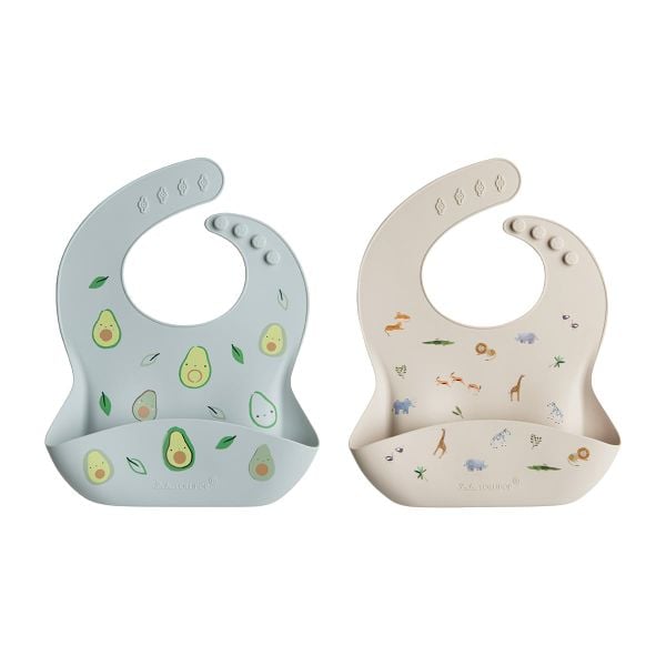Loulou Lollipop Yếm Ăn Dặm Silicone Có Máng Hứng Chống Thấm Dễ Vệ Sinh