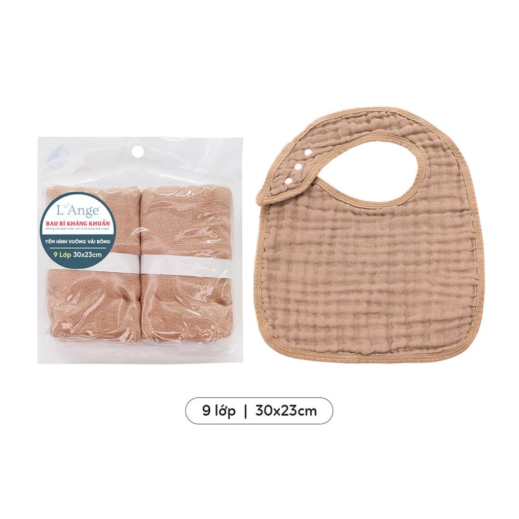 L'Ange Yếm Hình Vuông Vải Bông 9 Lớp 30x23cm (Set 2 Cái)