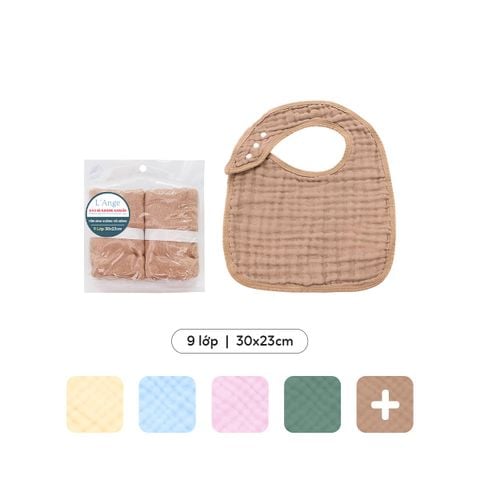 L'Ange Yếm Hình Vuông Vải Bông 9 Lớp 30x23cm (Set 2 Cái)