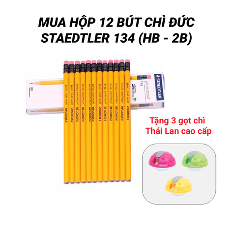 [MUA 12 TẶNG 3 GỌT CHÌ THÁI] Bút chì Staedtler 134