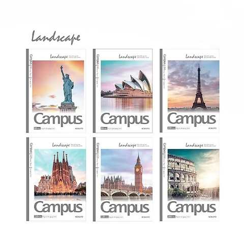 Vở kẻ ngang Campus Landscape 200 trang - Mua 5 quyển tặng 1 bút bi