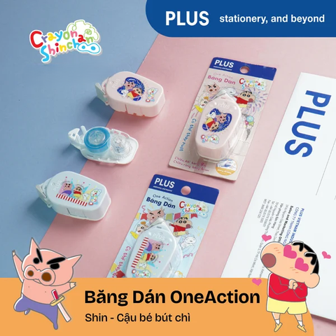 Băng dán PLUS One Action Shinchan Cậu Bé Bút Chì (6mmx8m)