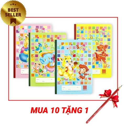 Vở 4 Ô ly Hồng Hà 48 trang Bạn Nhỏ 0509 - Định lượng 100gsm - Mua 10 quyển tặng 1 bút chì