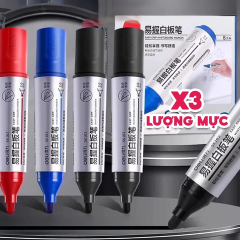 Bút Viết Bảng Xóa Được DELI SK162 Ngòi 2.0mm - Không Độc Hại, Dễ Dàng Thay Mực