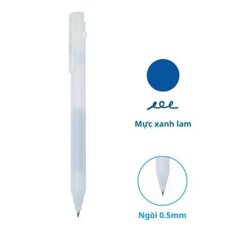 [MUA 6 TẶNG 2 BÚT GEL G04] Bút Gel Nhật Campus MAGIC FIT LITE WPB2-05BTM Ngòi 0.5mm - Mực xanh (Nắp cài trắng)