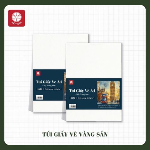 Giấy Vẽ A4 Hải Tiến 20 Tờ 9097 Vàng Sần - Kích thước 210x297mm, Định lượng 160gsm - Phù hợp cho nhiều loại bút và chất liệu vẽ (cả màu nước)