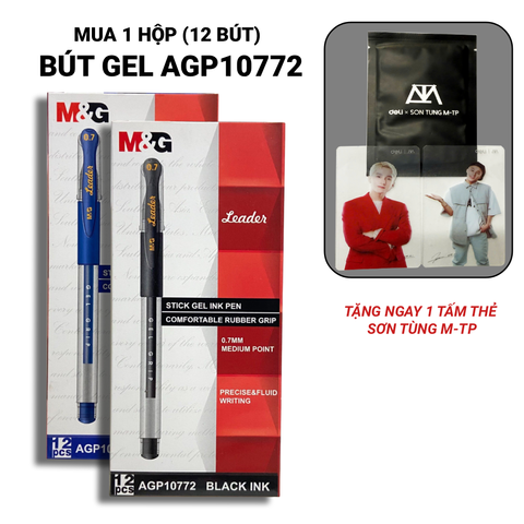 [MUA 1 HỘP TẶNG 1 THẺ M-TP] Bút gel M&G LEADER AGP10772 nét 0.7mm