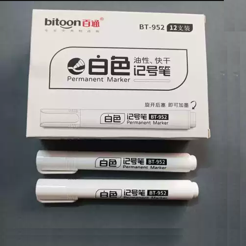 Bút dạ màu trắng BITOON BT-952 - Viết lên nhiều vật liệu như kính, gỗ, nhựa, kim loại và đá ...