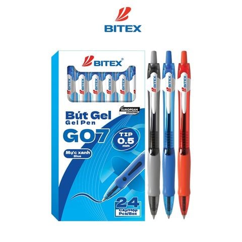 [Mua 12 Tặng 01 Bút Gel] Bút Gel Bitex G07 Ngòi 0.5mm - Mực Xanh, Đen
