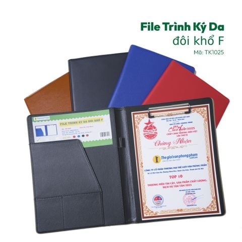 [MẪU MỚI 2025] File Trình Ký Da Đôi Khổ F Mã TK1025 - Kích thước: 328mm x 246mm