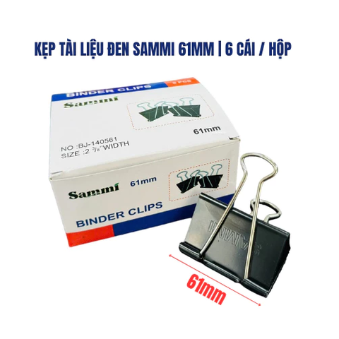Hộp 6 cái Kẹp đen 61mm Sammi SKD-61