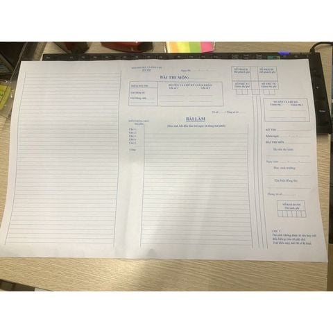 Túi 50 tờ giấy thi A3 theo mẫu SỞ GD&ĐT