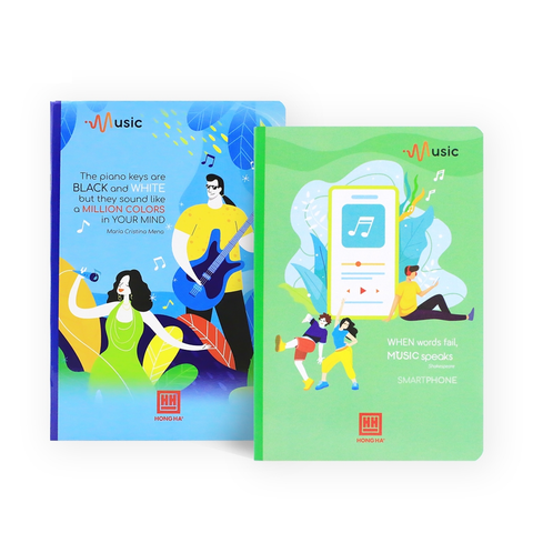 Vở kẻ ngang Hồng Hà 300 trang Sao Mai Music 1692 - ĐL 55 - 57gsm - Mua 5 quyển tặng 1 bút bi