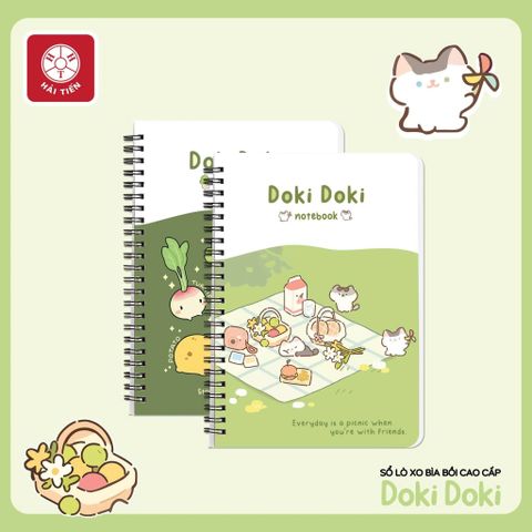 Sổ lò xo B5 Hải Tiến 200 trang DOKI DOKI 7109 - Kích thước 175x250mm, Định lượng 70gsm