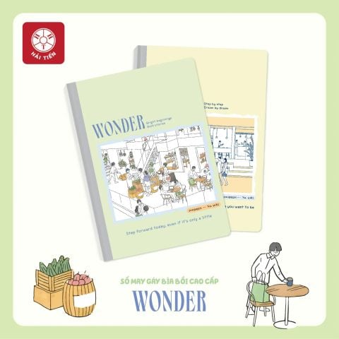 Sổ May Gáy Bìa Bồi A4 Hải Tiến 300 Trang WONDER 5099 - Kích thước 210 x 297 mm, Định lượng 70gsm