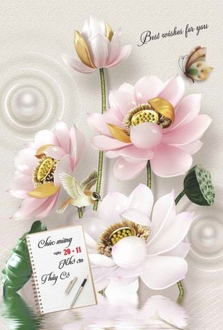 Thiệp chúc mừng ngày nhà giáo Việt Nam 20/11 in nổi 3D (Cỡ To)