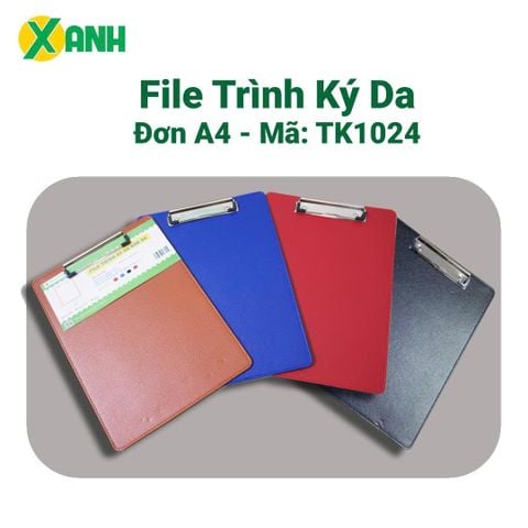 [MẪU MỚI] File Trình Ký Da Đơn A4 Mã TK1024 - Kích thước: 22x31.7cm