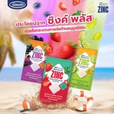[2 gói chanh và dâu] Kẹo Mybacin Zinc Plus - Vị Trái Cây The Mát Không Đường - Gói 10 Viên - Hàng Thái Lan