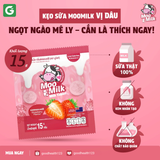 [2 gói dâu] Kẹo Sữa Bò Moo Milk – Thơm Ngon, Bổ Dưỡng Từ Sữa New Zealand - Gói 25g [Hàng Thái Lan]