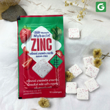 [2 gói dâu] Kẹo Mybacin Zinc Plus - Vị Trái Cây The Mát Không Đường - Gói 10 Viên - Hàng Thái Lan