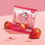 [Hộp 10 gói Dâu] Kẹo Sữa Bò Moo Milk – Bổ Dưỡng Từ Sữa New Zealand, Thơm Ngon Khó Cưỡng [Hàng Thái Lan]