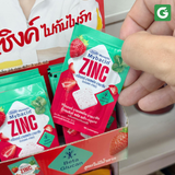[2 gói dâu] Kẹo Mybacin Zinc Plus - Vị Trái Cây The Mát Không Đường - Gói 10 Viên - Hàng Thái Lan